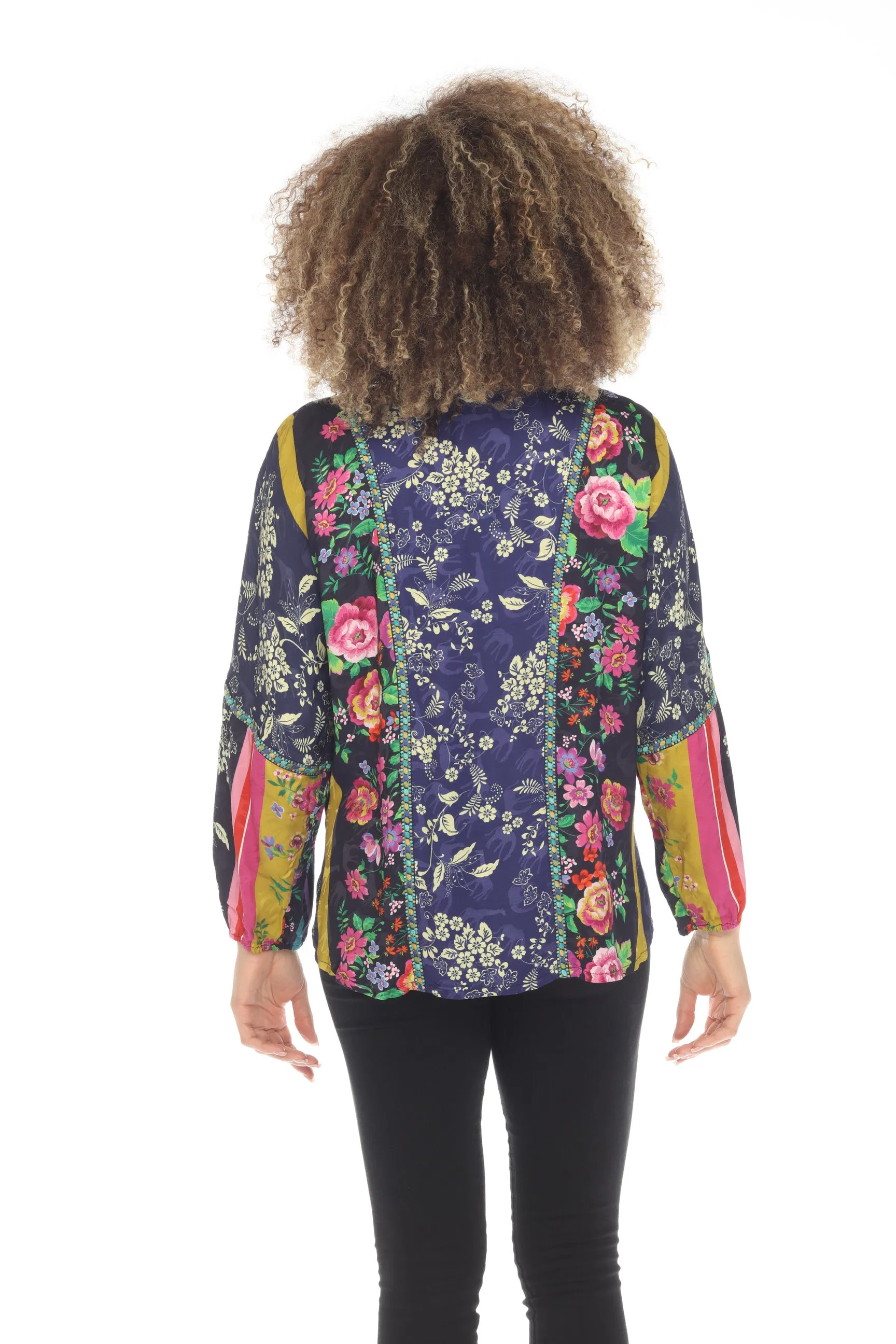 Johnny Was Cantero Brinna Floral Patchwork Jacket Boho Chic C49323BO