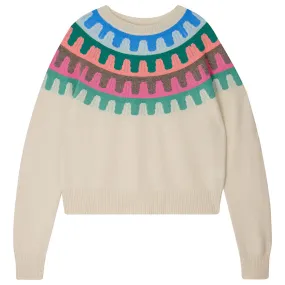 Ju054 Cream Rick Rack Sweater