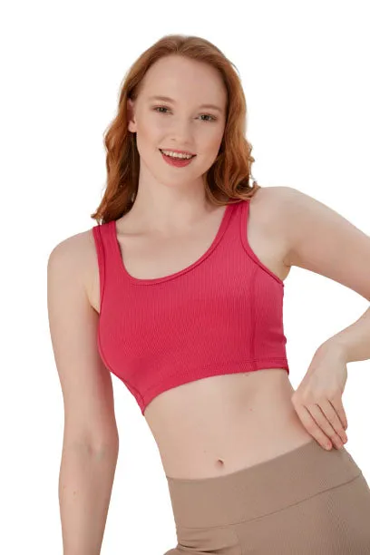 Juniors' and Women's Unlined Sports Top Activewear, Comfortable Soft Bra for Yoga, Walking, Sports