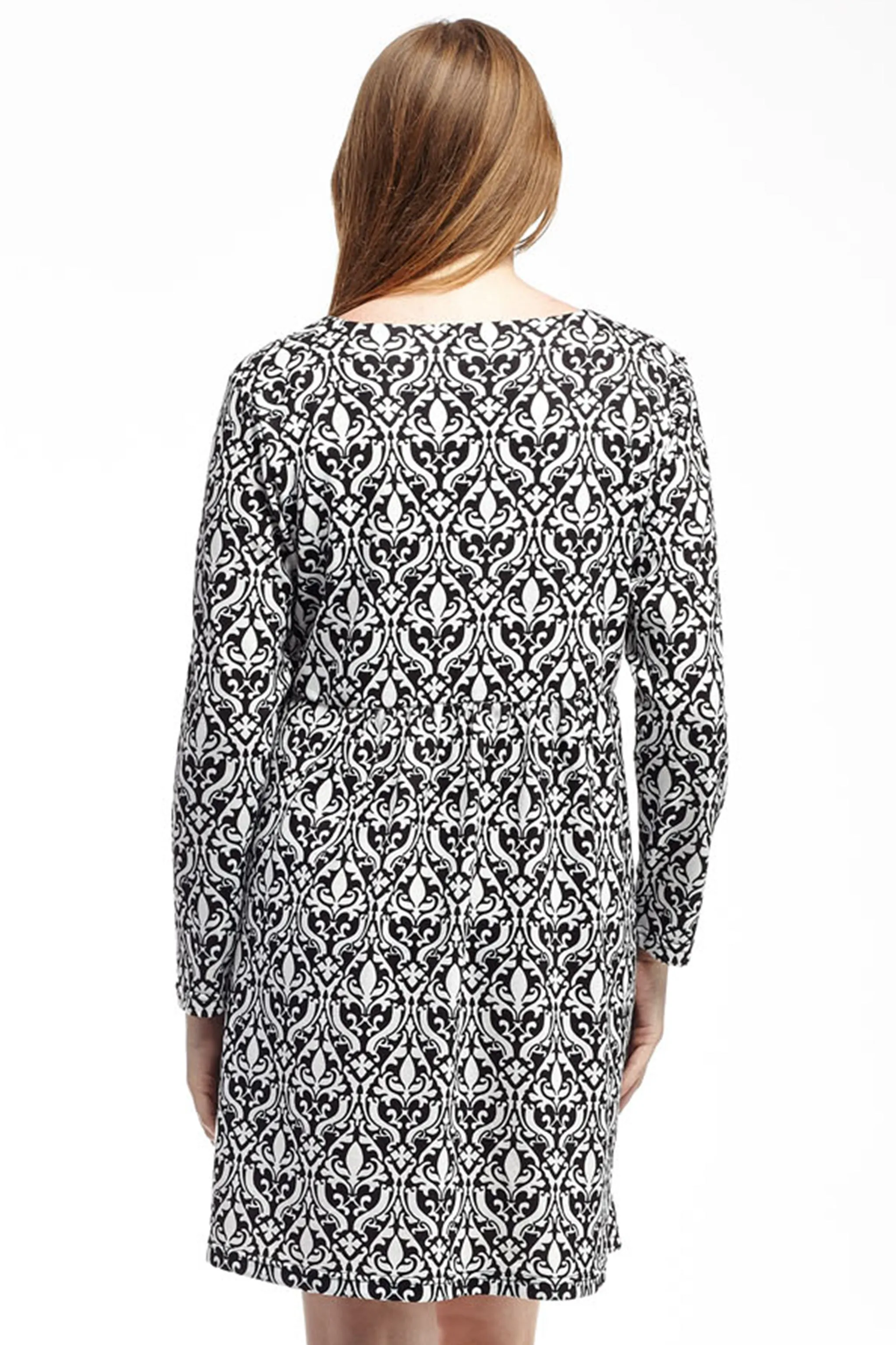 La Cera Baroque Print Pullover Tunic Top