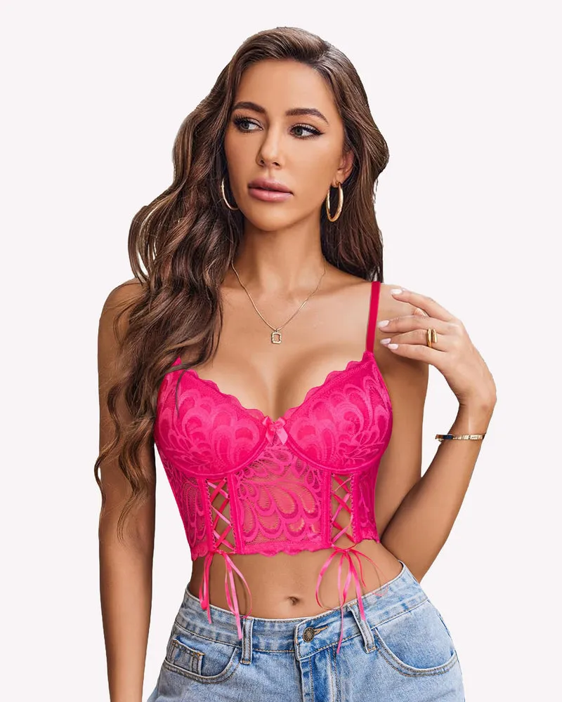 Lace Bralette Underwire Corset Tops