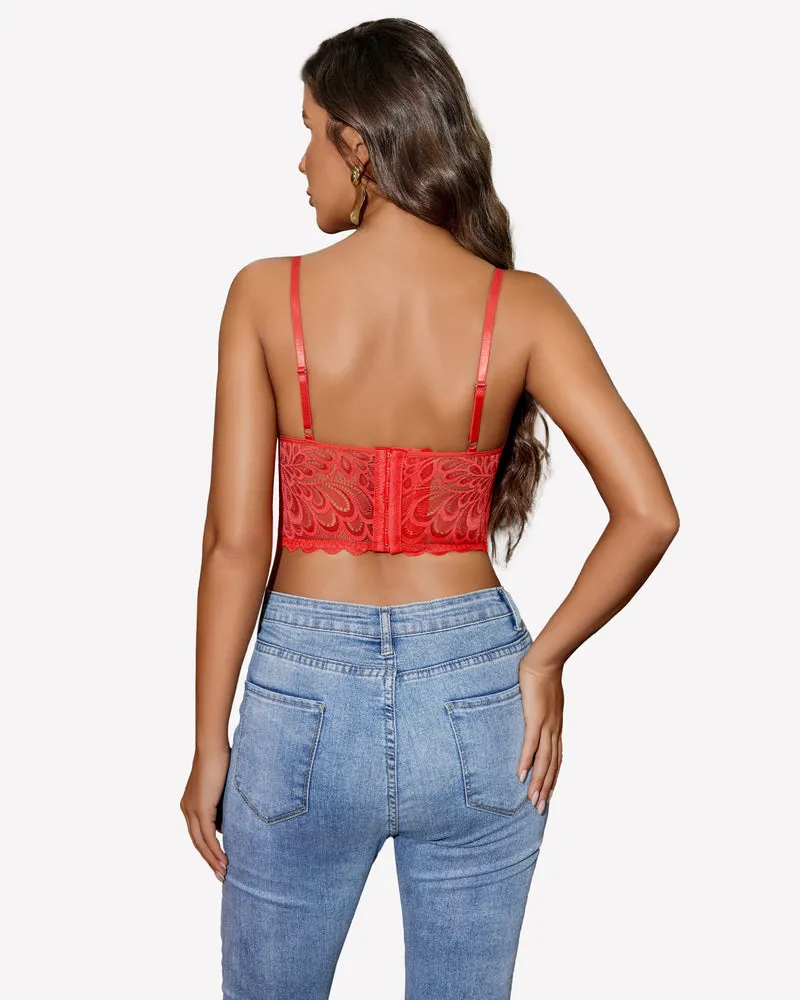 Lace Bralette Underwire Corset Tops