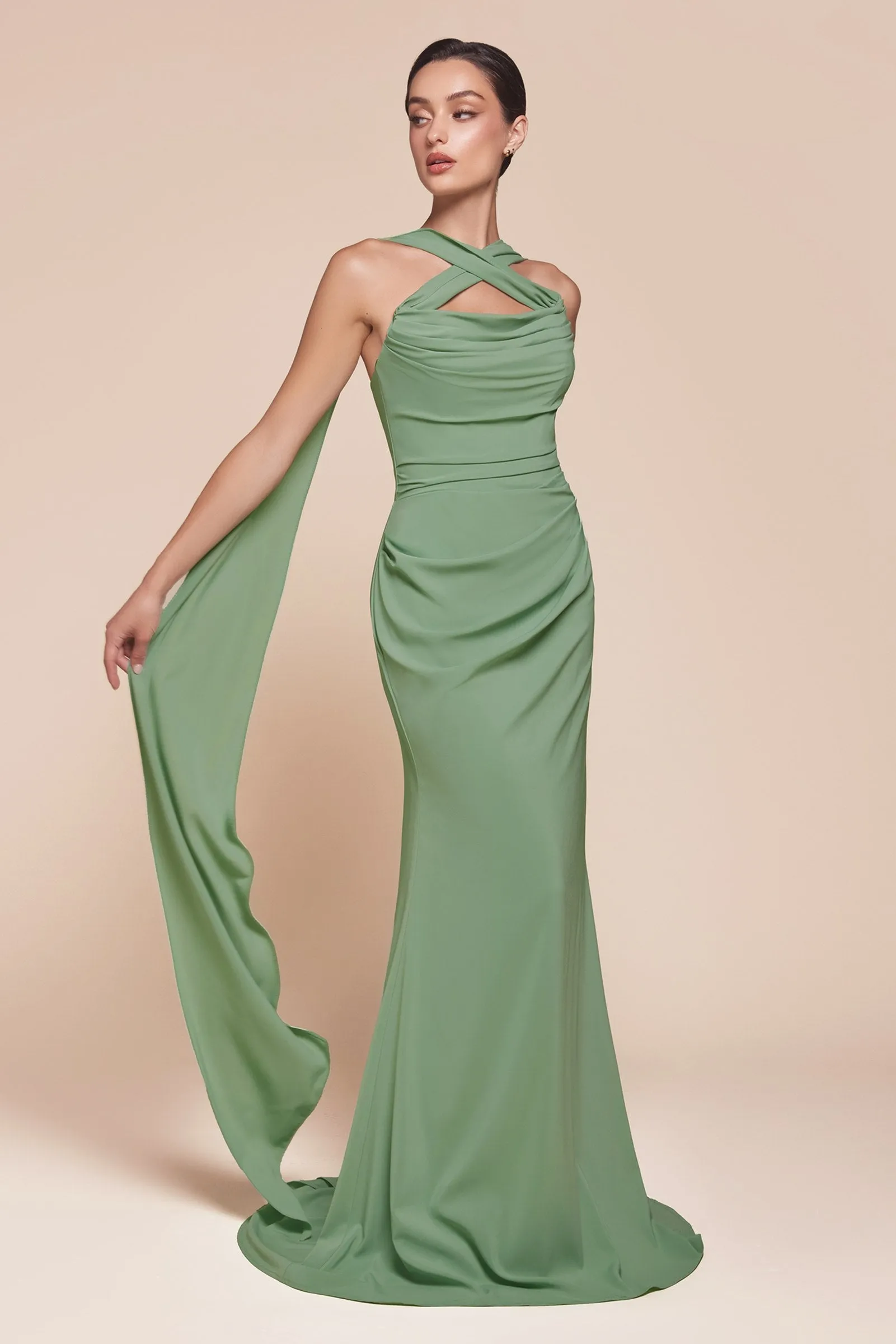 Ladivine 7433 Dress Versatile Tie Chiffon Strapless Dress