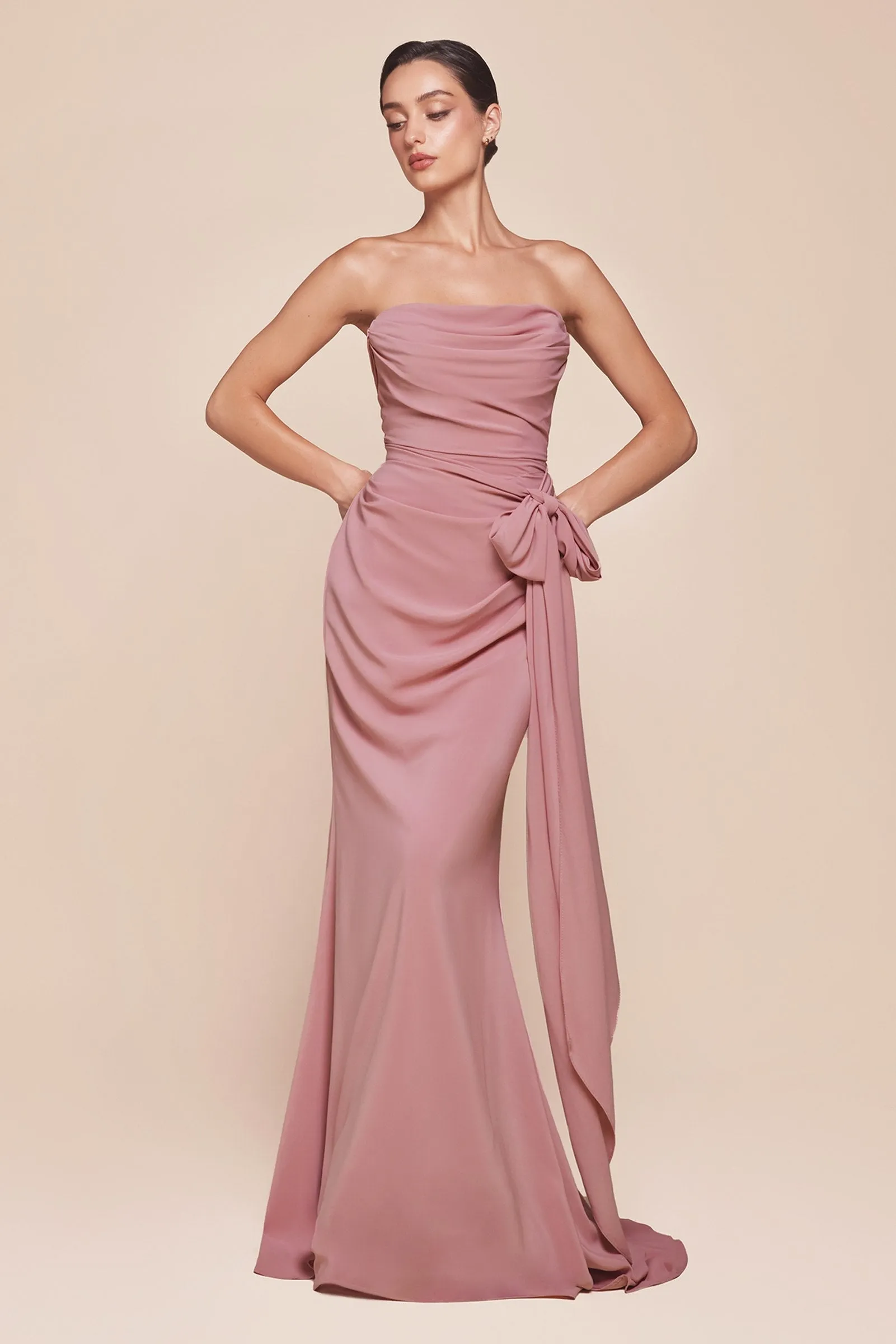 Ladivine 7433 Dress Versatile Tie Chiffon Strapless Dress