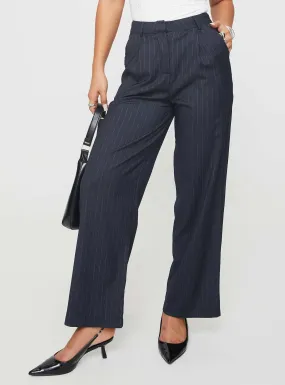 Leaben Pants Navy Pinstripe