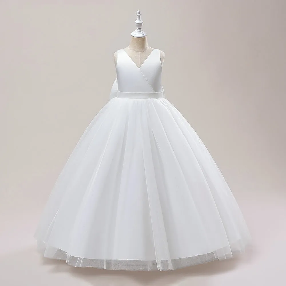 Leisure Versatile Wedding Dress Satin Mesh Girl