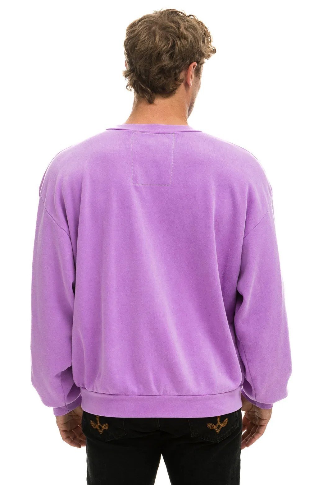 LOGO RELAXED CREW SWEATSHIRT - NEON PURPLE