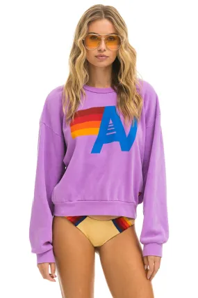 LOGO RELAXED CREW SWEATSHIRT - NEON PURPLE