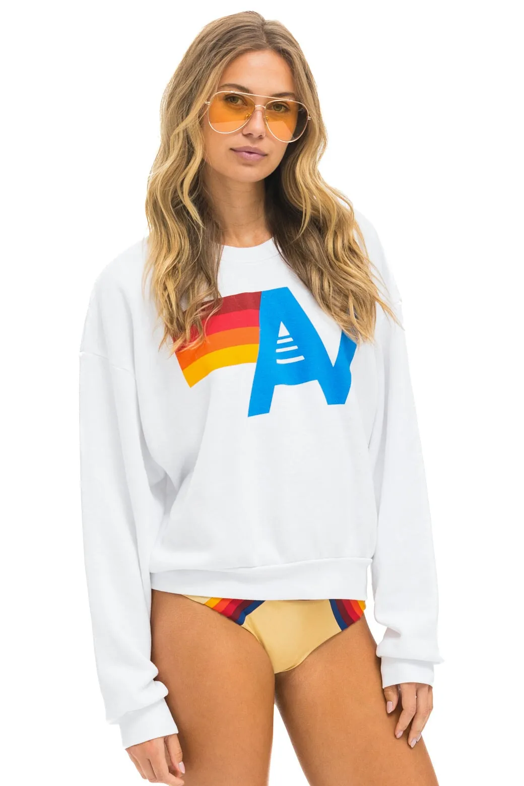 LOGO RELAXED CREW SWEATSHIRT - WHITE