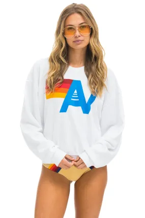 LOGO RELAXED CREW SWEATSHIRT - WHITE