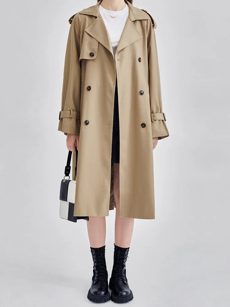 Maithe Casual Double Breast Trench Coats