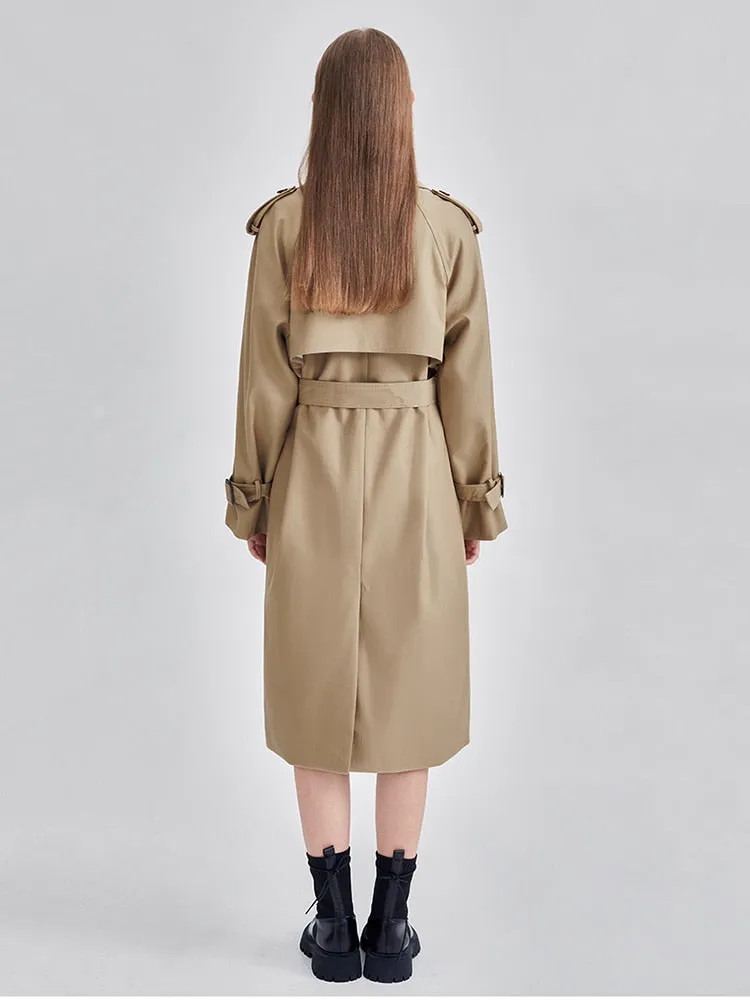 Maithe Casual Double Breast Trench Coats