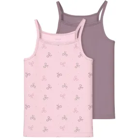 Name It Barely Pink Strap Top 2-pack Barely Pink Bow Noos