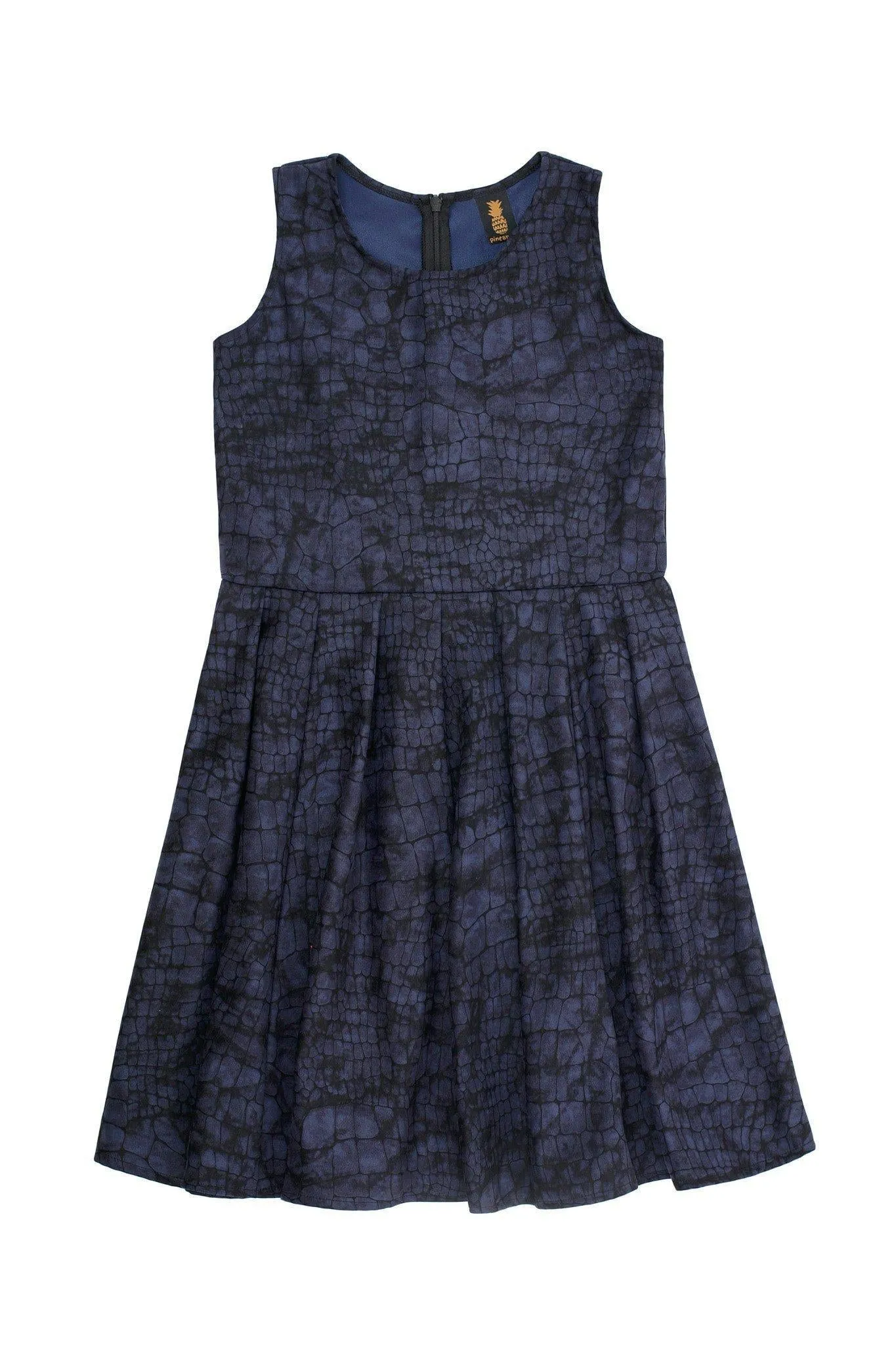 Navy Animal Print Sleeveless Skater Fit & Flare Mother Daughter Dress