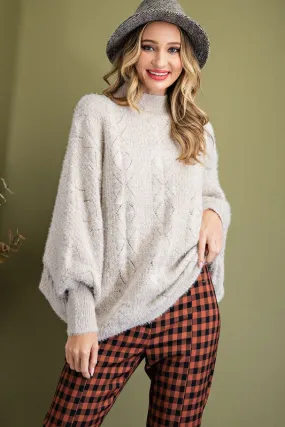 Oatmeal Fuzzy Dolman Sweater