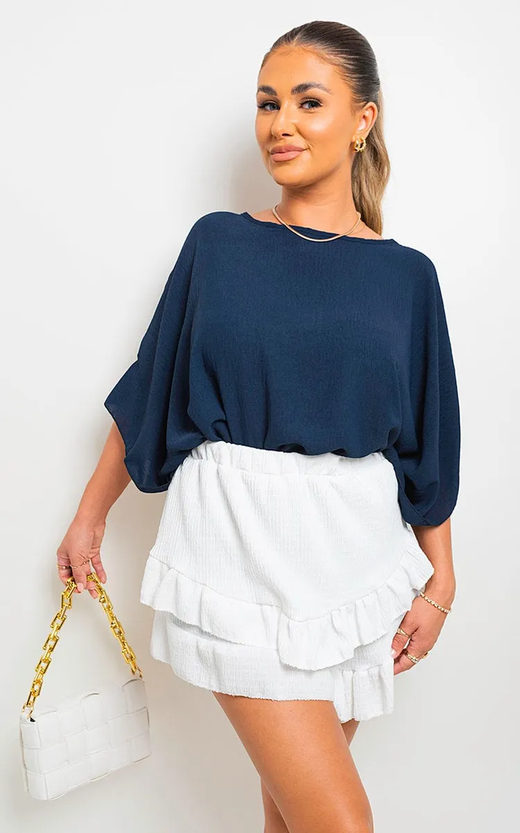 Oversized Batwing Sleeve Casual Tops