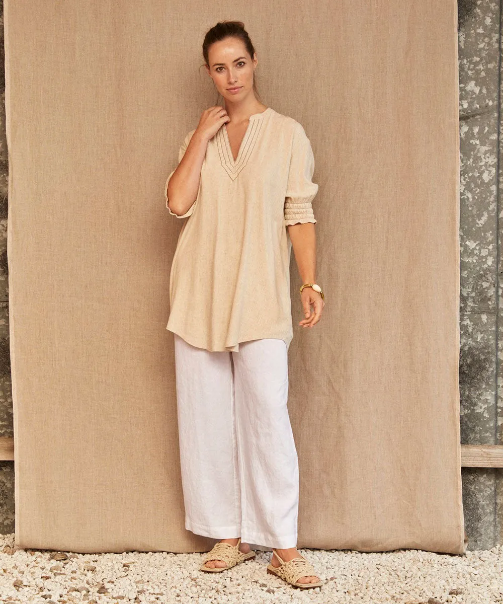 Parini Pull-On Linen Pants