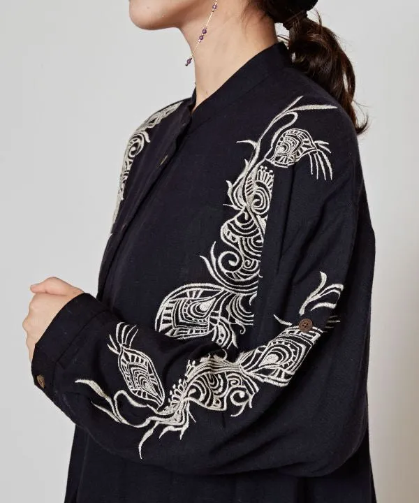 Peacock Embroidery Versatile Dress