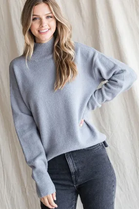 Pewter Mock Neck Sweater