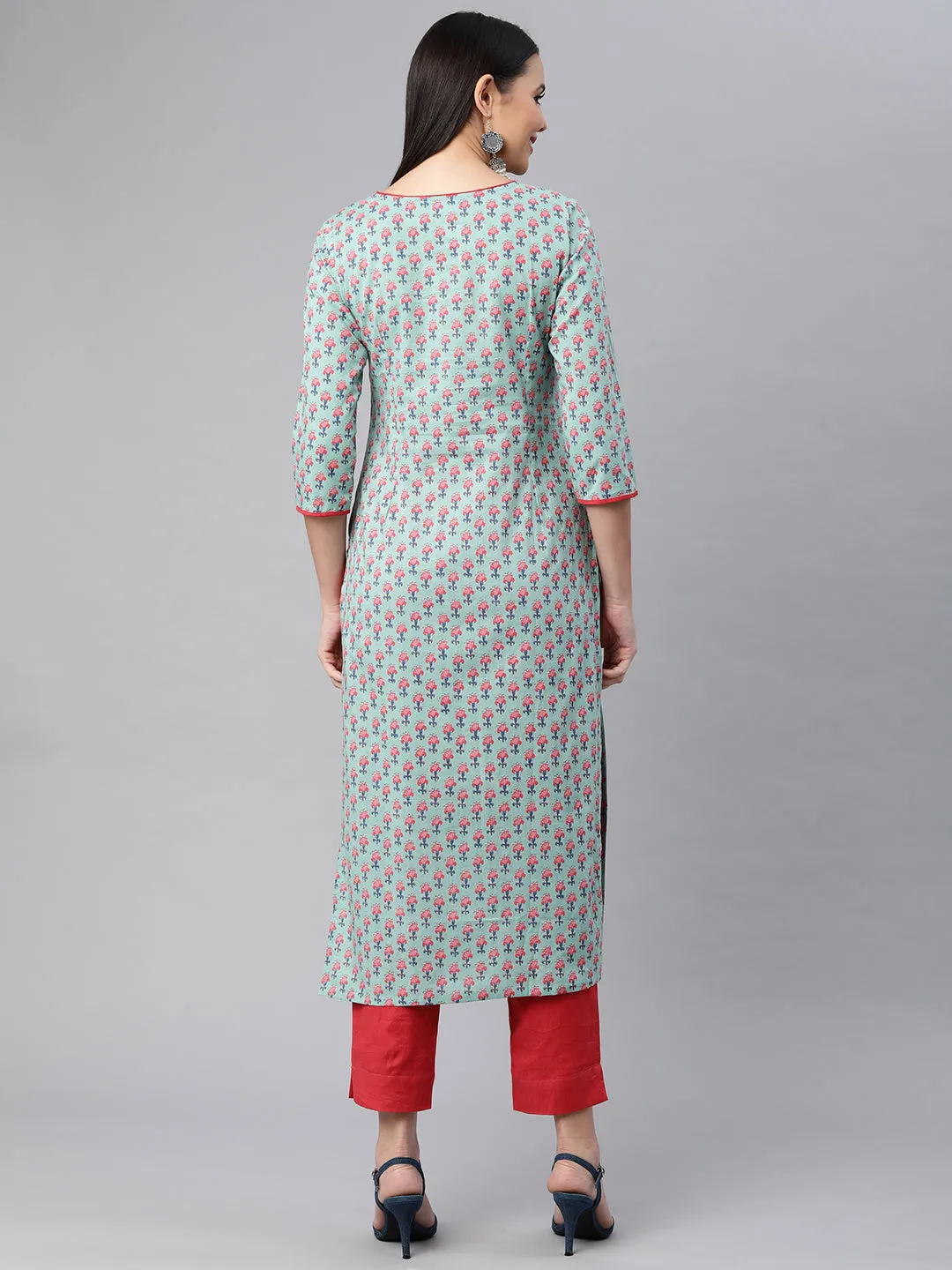 Printed Straight Kurta with pants.