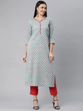 Printed Straight Kurta with pants.