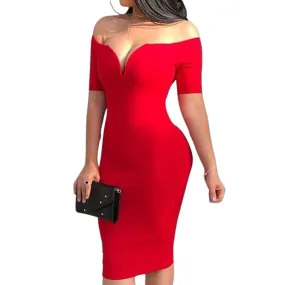 Pure Color Tight Skirt & Backpack Hip Dress (Elegant Fit) - FashionZapp