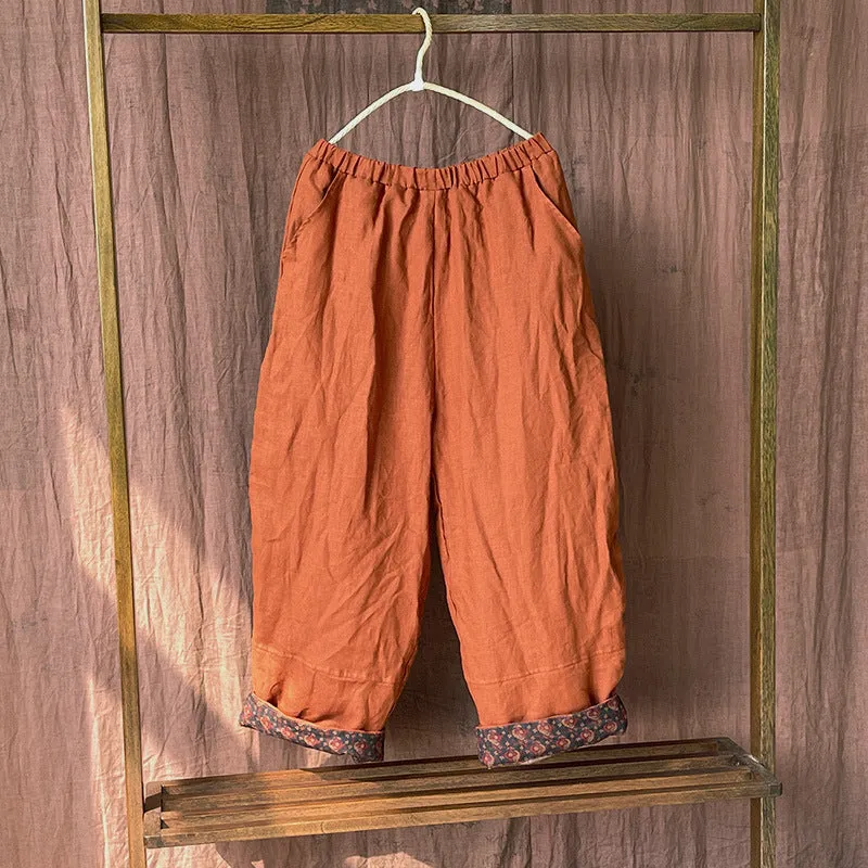 Retro Stone Washed Linen Pants