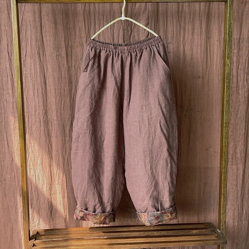 Retro Stone Washed Linen Pants