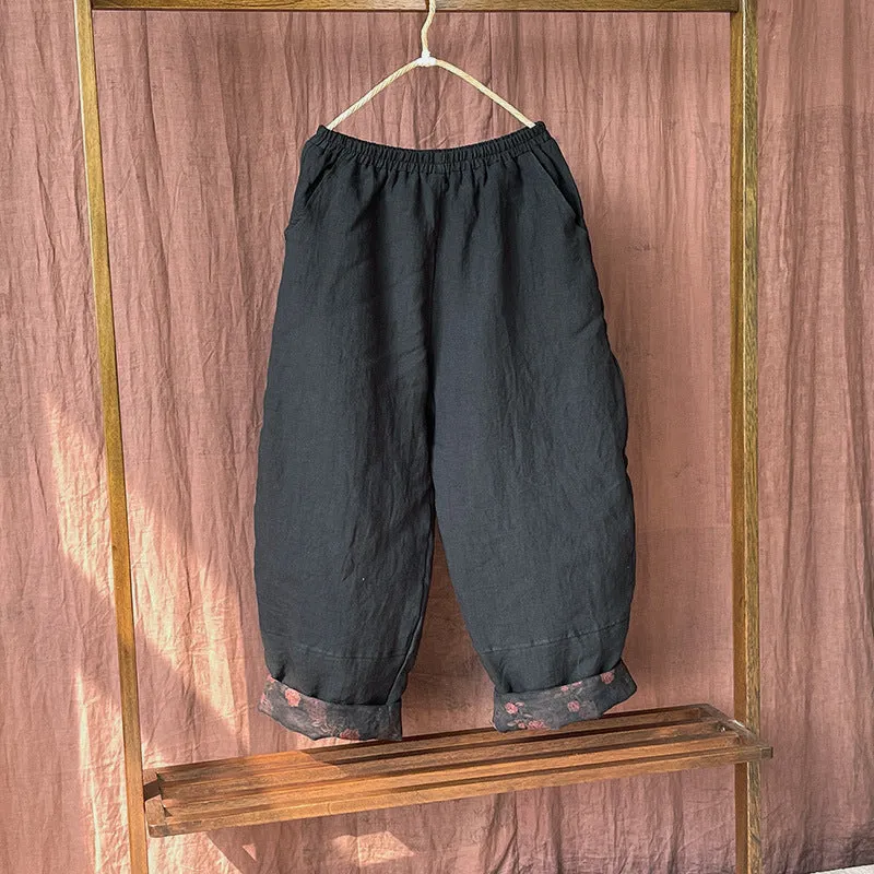 Retro Stone Washed Linen Pants