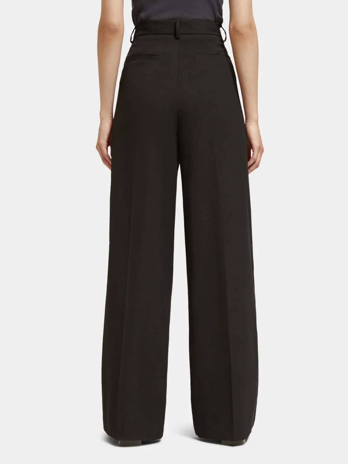 Rose pleated high-rise pants