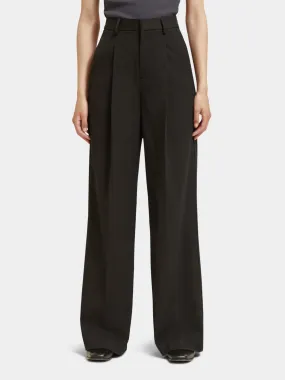 Rose pleated high-rise pants