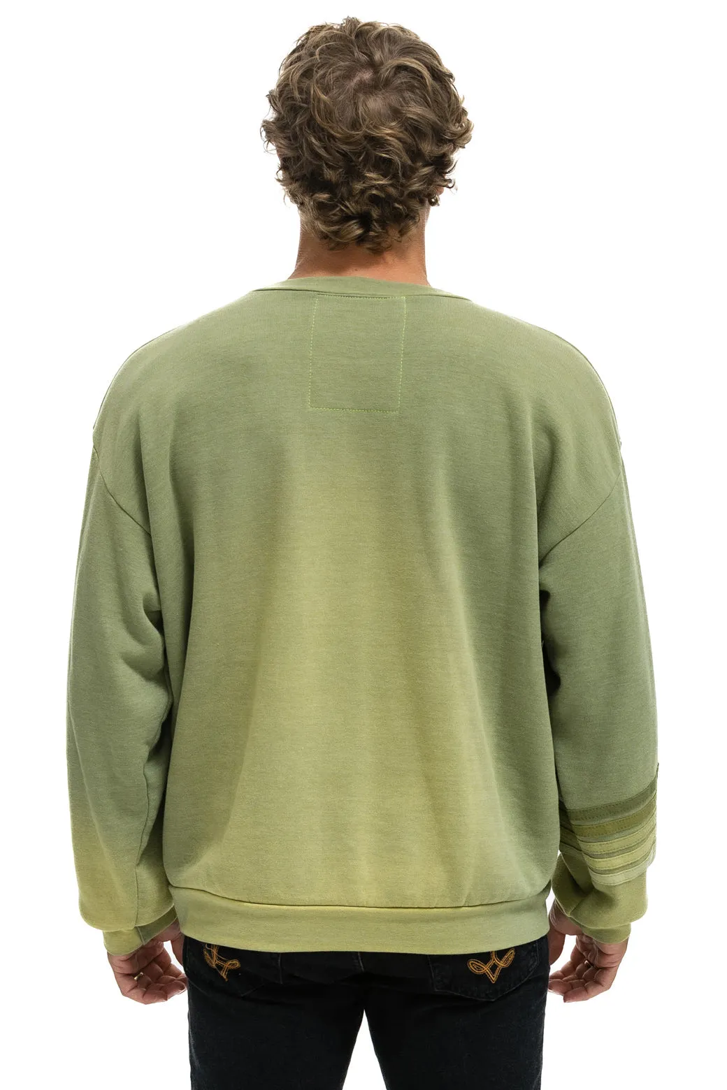 RUGBY STITCH RELAXED CREW SWEATSHIRT - FADED ARMY