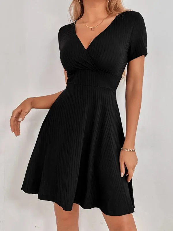 Seductive and Versatile Deep V Neck Mini Dress