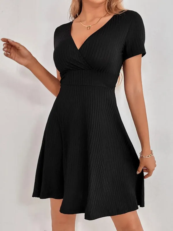 Seductive and Versatile Deep V Neck Mini Dress