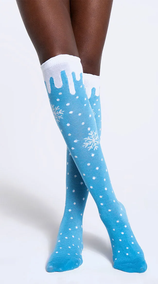 Sexy Snowflake Knee High Socks