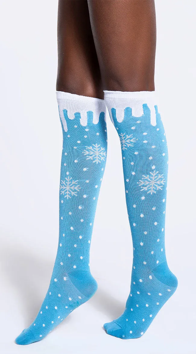 Sexy Snowflake Knee High Socks