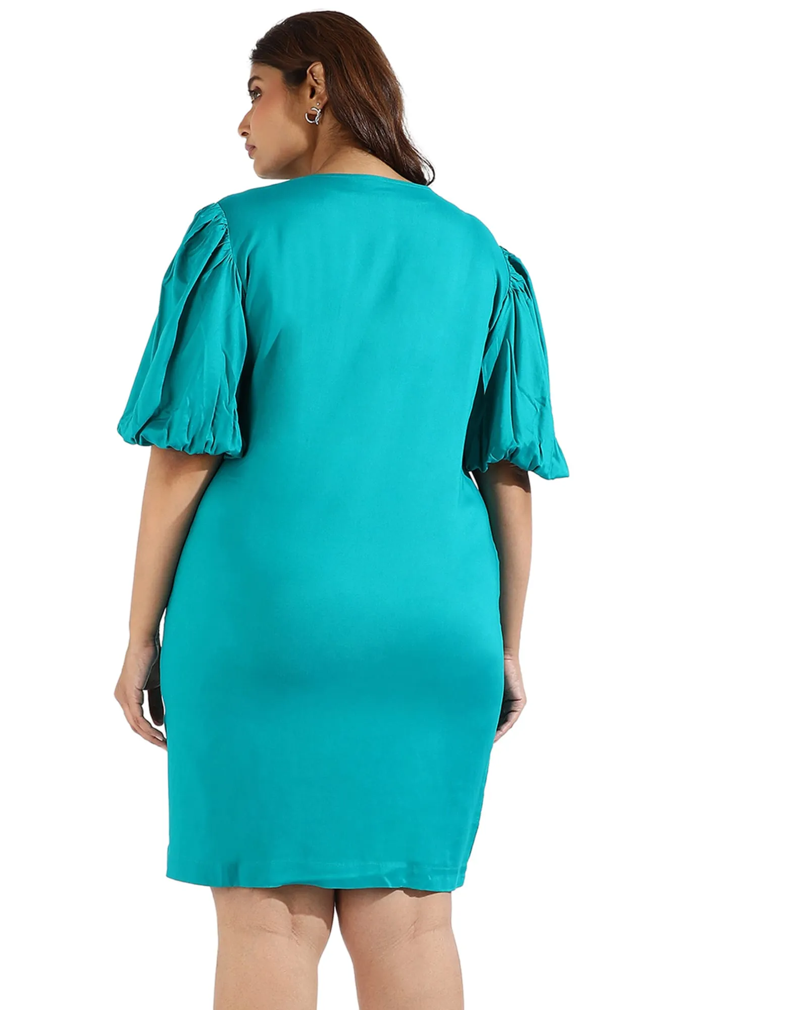 Solid Teal A-Line Dress | Teal