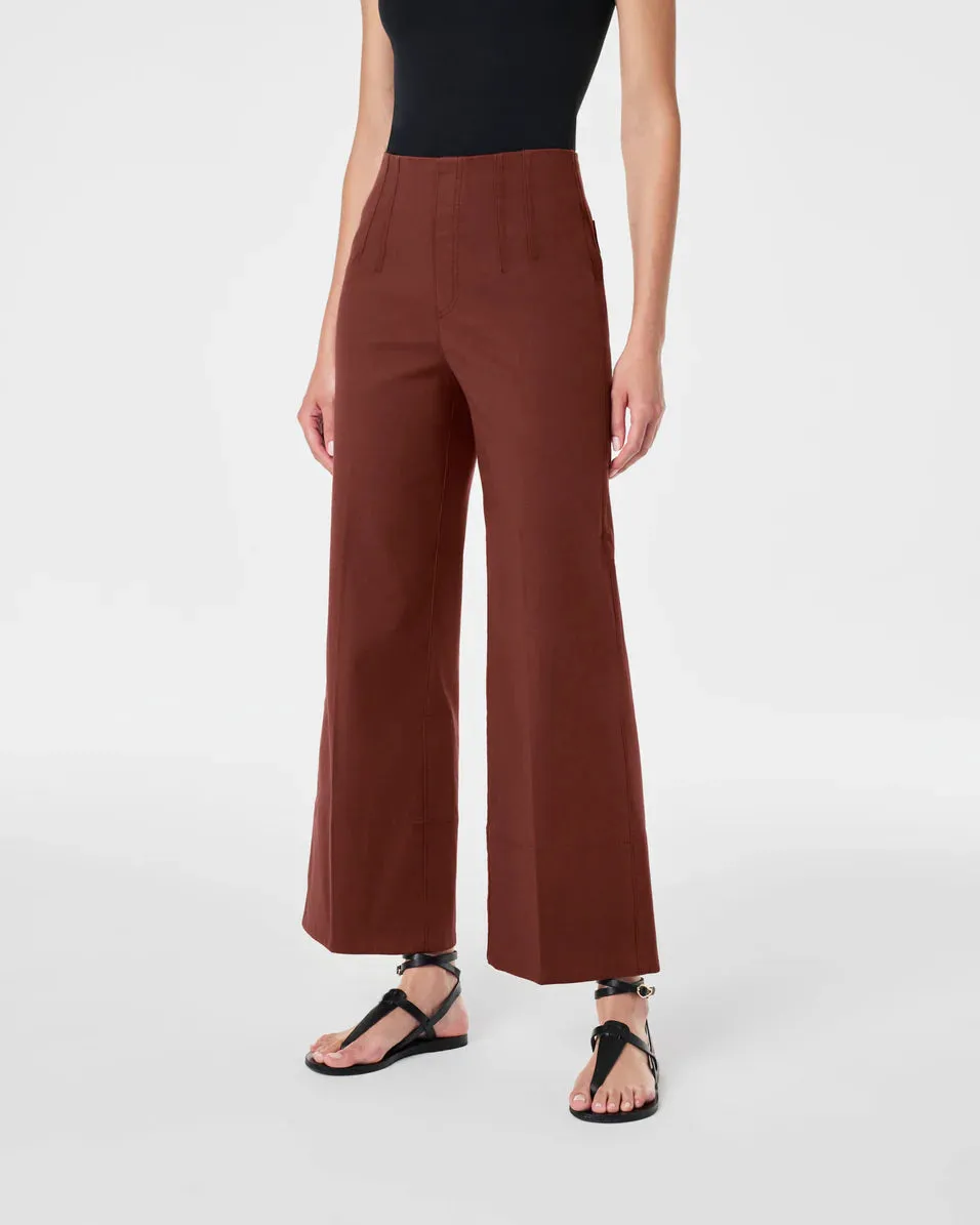 Stretch Twill Cropped Wide Leg, Hickory