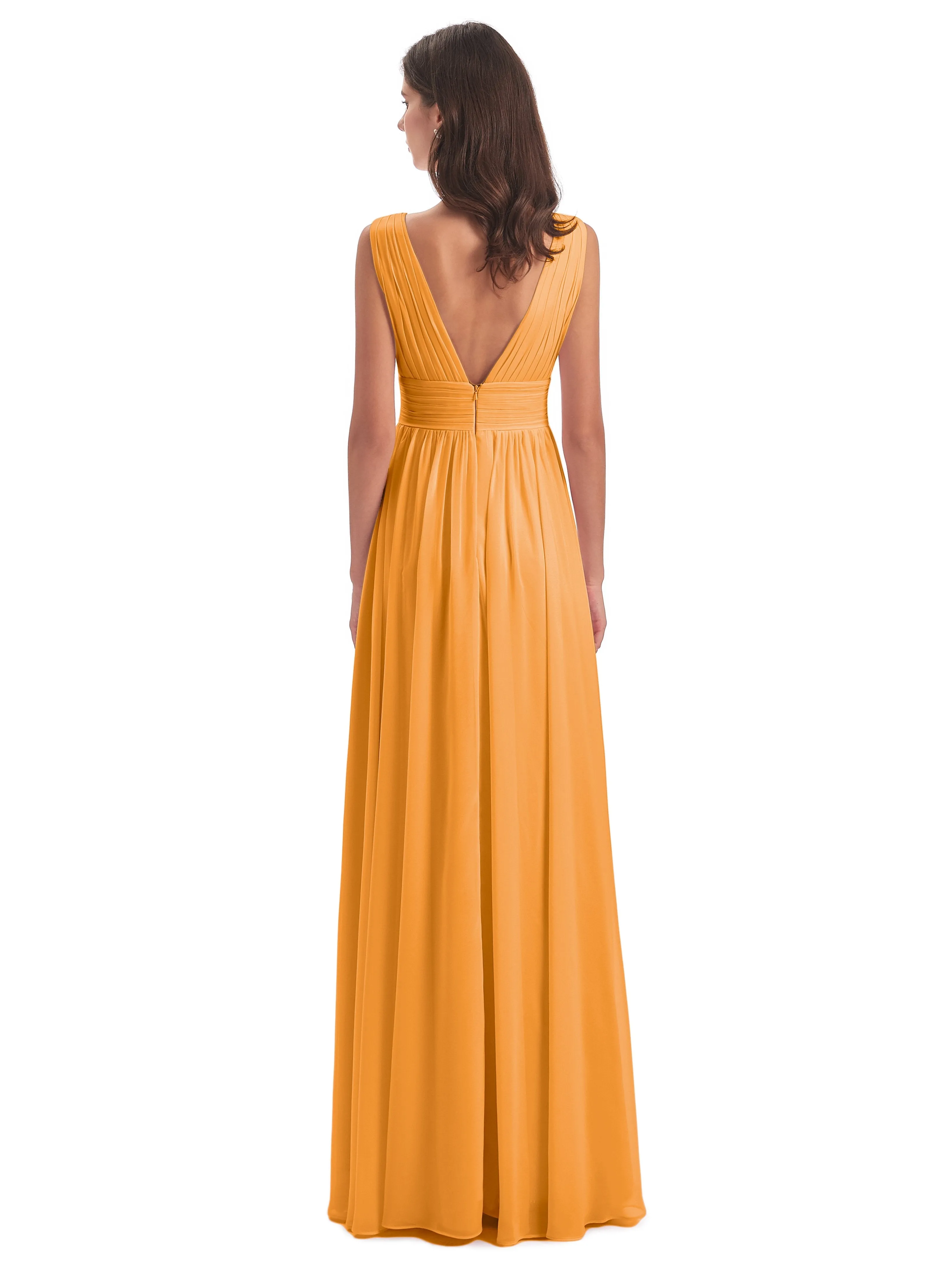 Tangerine Bridesmaid Dresses Uk Charming Chiffon V Neck Split Long Bridesmaid Dresses