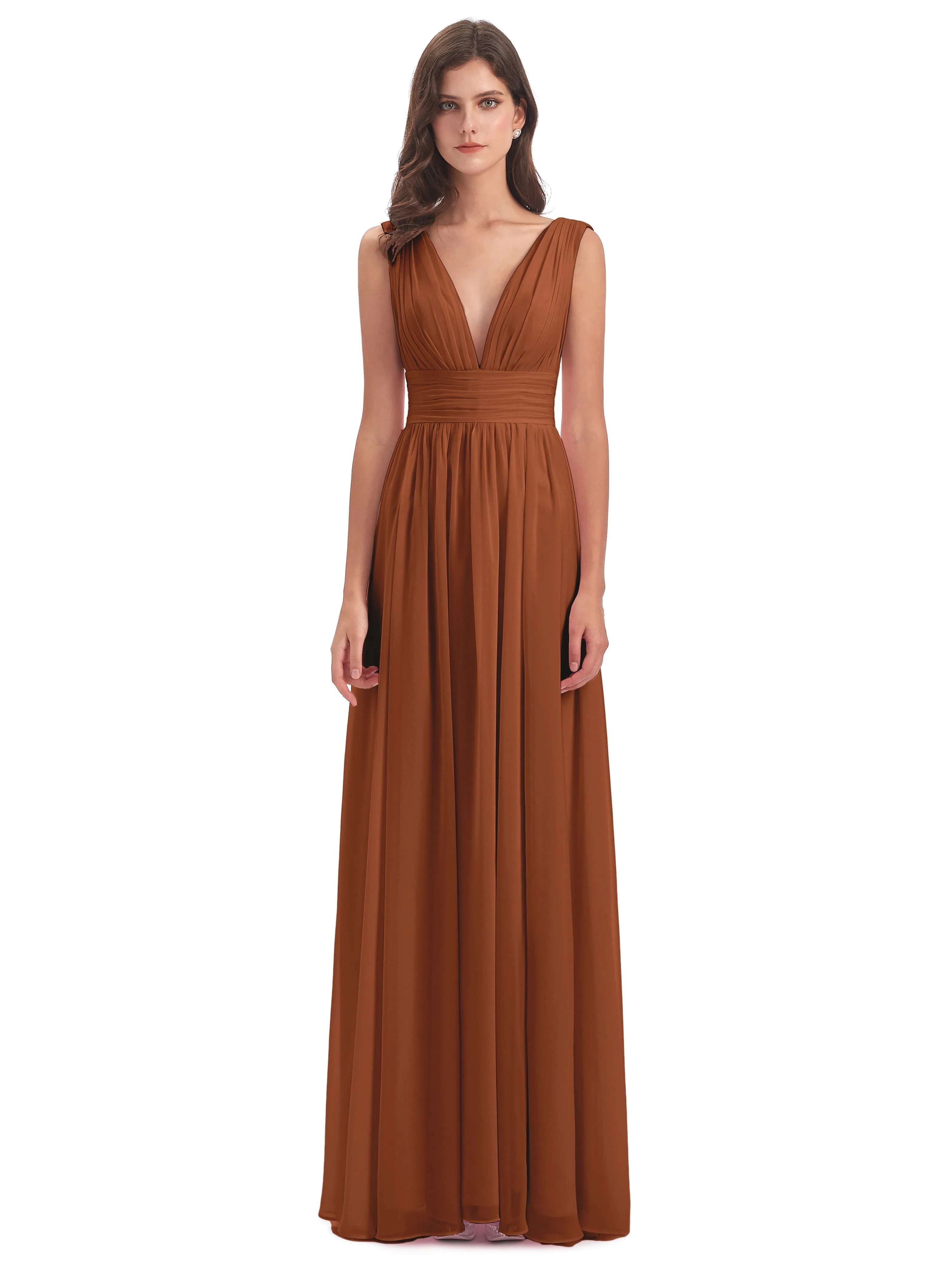 Terracotta Bridesmaid Dresses Uk Charming Chiffon V Neck Split Long Bridesmaid Dresses