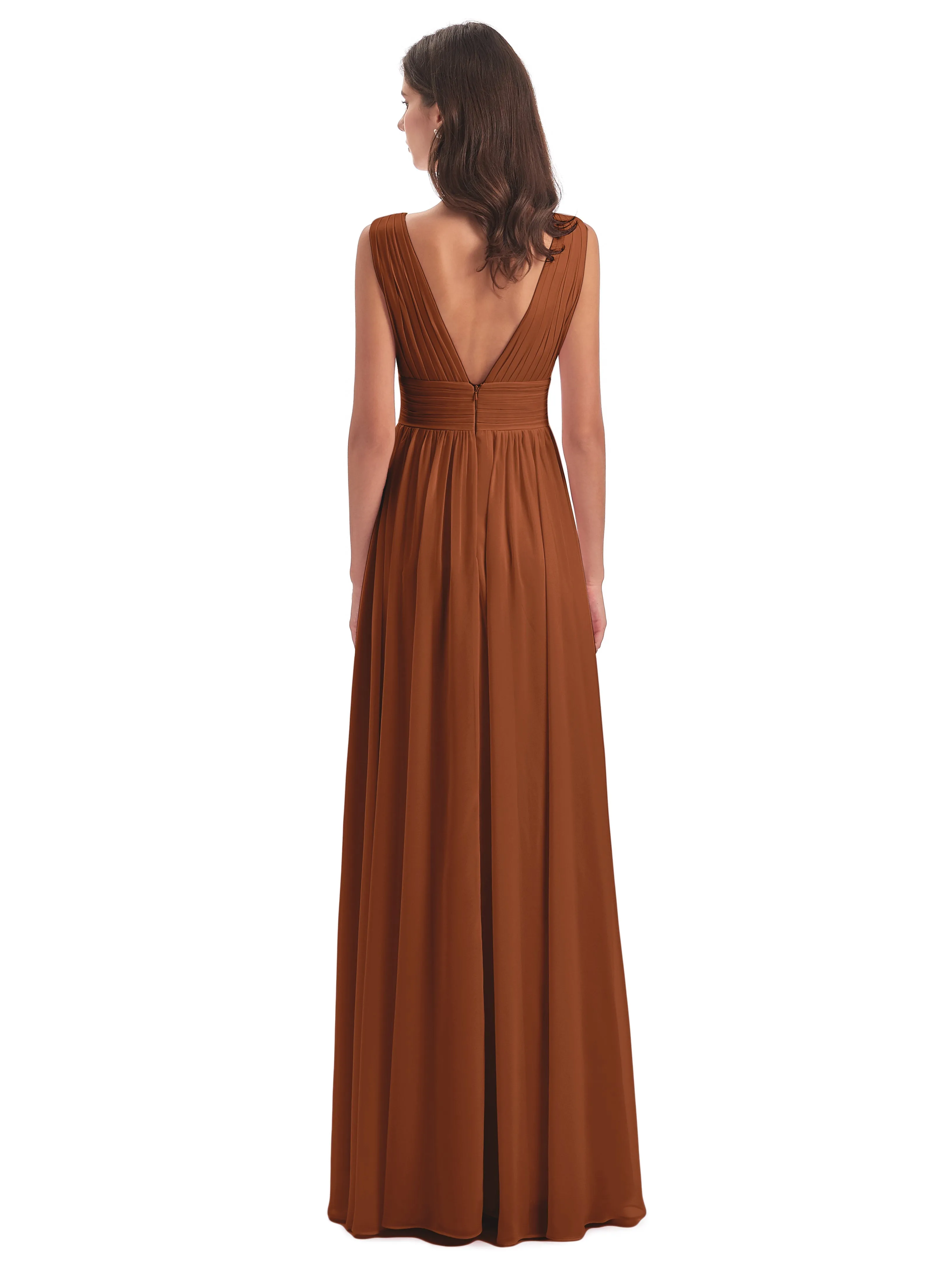 Terracotta Bridesmaid Dresses Uk Charming Chiffon V Neck Split Long Bridesmaid Dresses