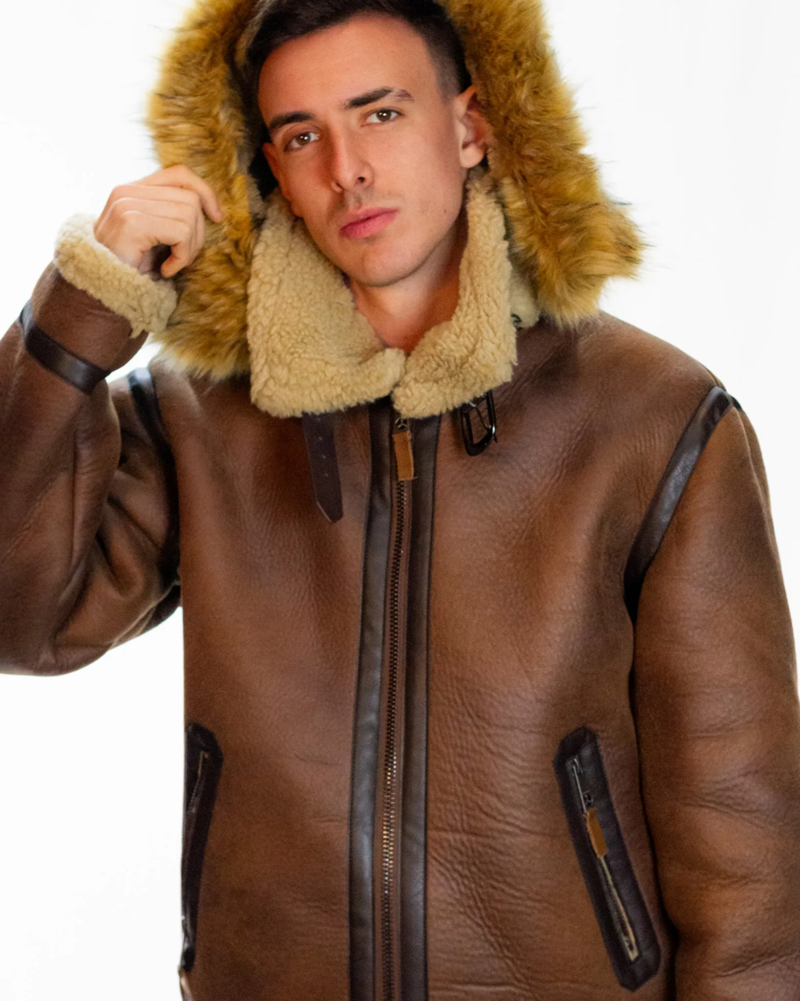 TOP GUN® PREMIUM WOOL-BLEND FAUX SHEARLING COAT