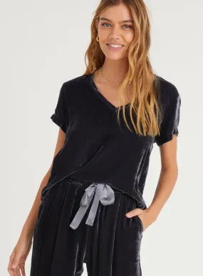 Velvet Short Sleeve Top