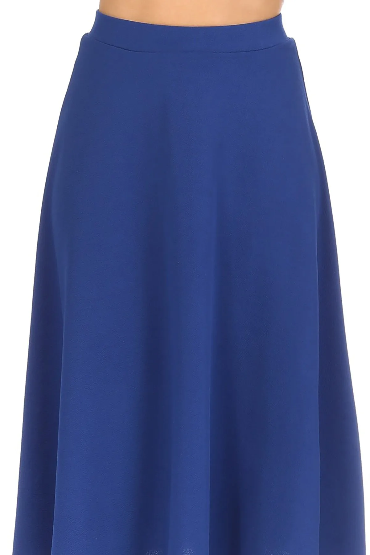 Women's Flared Lightweight Elastic Midi A-Line Skirt - Comfortable and Stylish