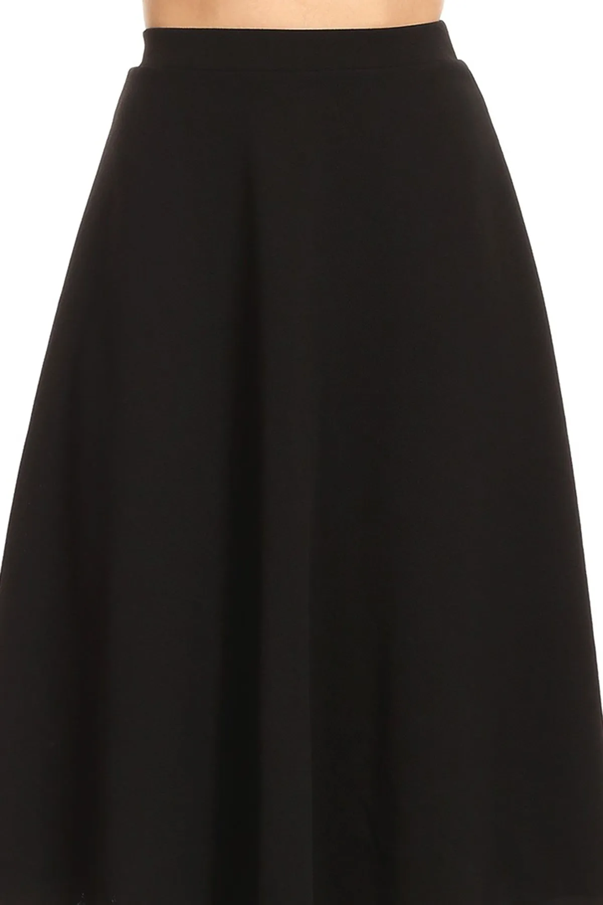 Women's Flared Lightweight Elastic Midi A-Line Skirt - Comfortable and Stylish