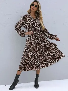 Women’s long -sleeved casual fashion versatile dress