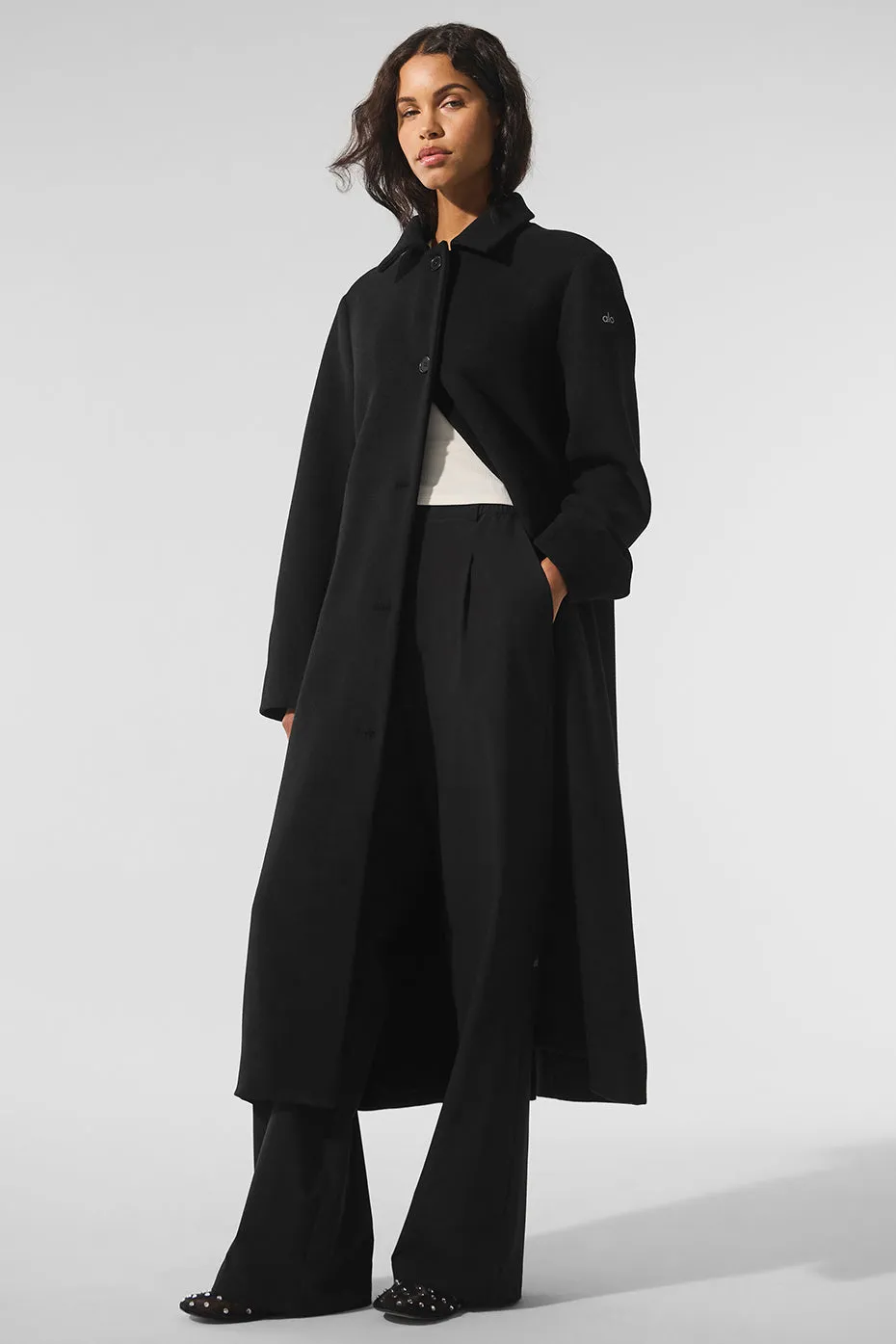 Wool Metro Long Coat - Black