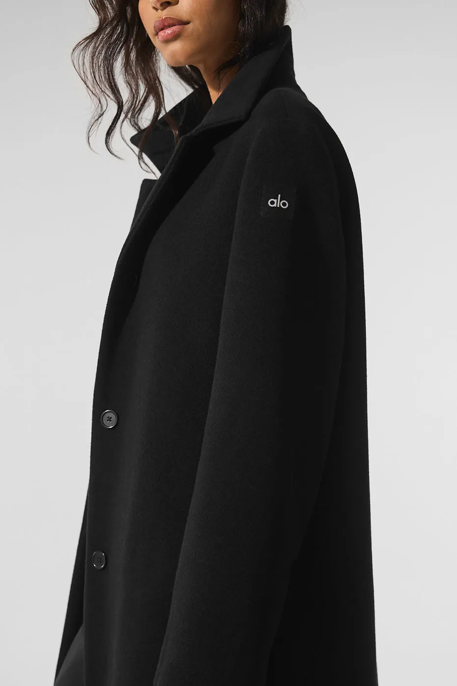 Wool Metro Long Coat - Black