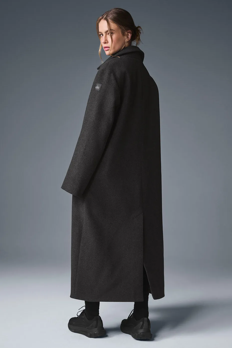 Wool Metro Long Coat - Dark Heather Grey